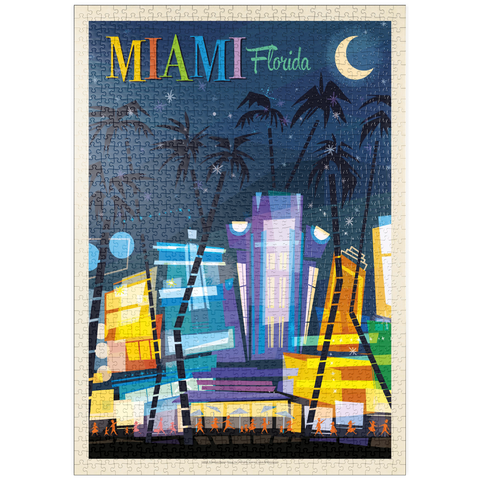 puzzleplate Miami, FL: South Beach (Mod Design), Vintage Poster 1000 Puzzle