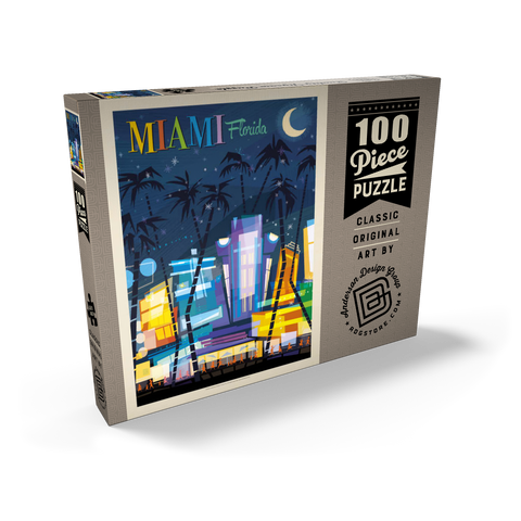 Miami, FL: South Beach (Mod Design), Vintage Poster 100 Puzzle Schachtel Ansicht2