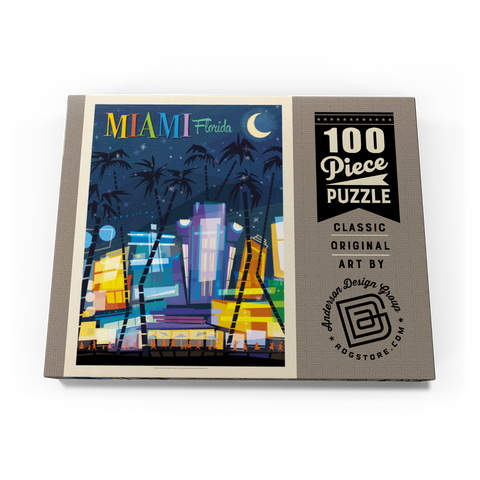 Miami, FL: South Beach (Mod Design), Vintage Poster 100 Puzzle Schachtel Ansicht3