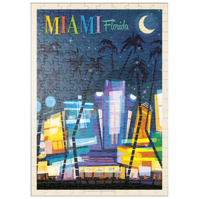 Darstellung des Puzzle Motivs Miami, FL: South Beach (Mod Design), Vintage Poster - Puzzleteile: 200