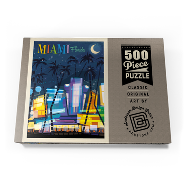 Miami, FL: South Beach (Mod Design), Vintage Poster 500 Puzzle Schachtel Ansicht3