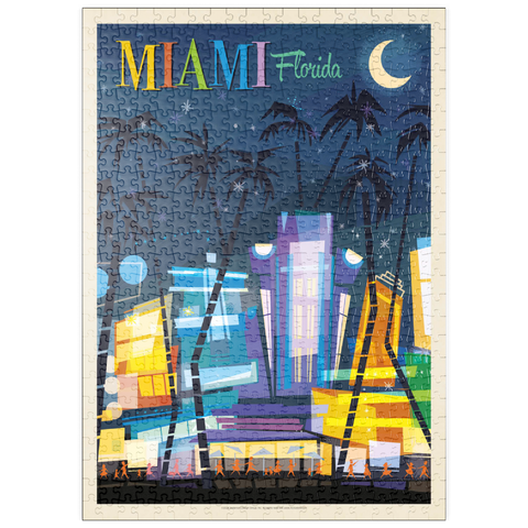 puzzleplate Miami, FL: South Beach (Mod Design), Vintage Poster 500 Puzzle