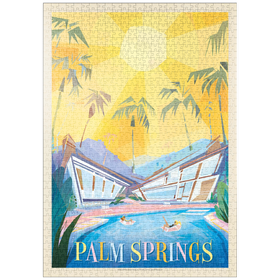 Darstellung des Puzzle Motivs Palm Springs, CA (mod design), vintage poster - Puzzleteile: 1000