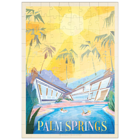 Darstellung des Puzzle Motivs Palm Springs, CA (mod design), vintage poster - Puzzleteile: 100