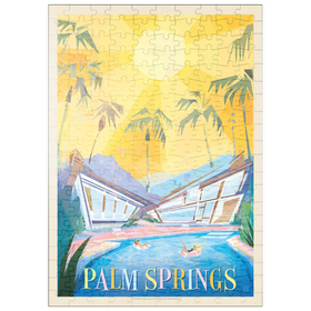 Darstellung des Puzzle Motivs Palm Springs, CA (mod design), vintage poster - Puzzleteile: 200