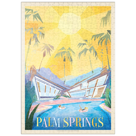 Darstellung des Puzzle Motivs Palm Springs, CA (mod design), vintage poster - Puzzleteile: 500