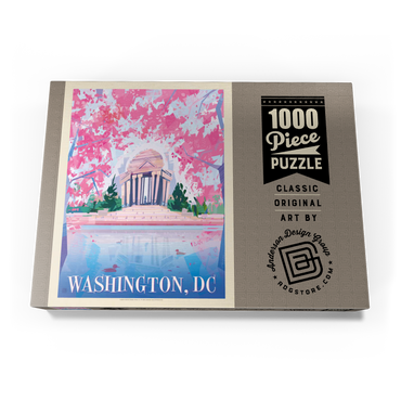Washington, DC: Jefferson Memorial In Bloom (Mod Design), Vintage Poster 1000 Puzzle Schachtel Ansicht3