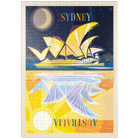 puzzleplate Australia: Sydney Opera House (Mod Design), Vintage Poster 1000 Puzzle