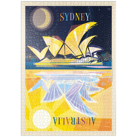 Darstellung des Puzzle Motivs Australia: Sydney Opera House (mod design), vintage poster - Puzzleteile: 1000