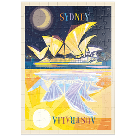 Darstellung des Puzzle Motivs Australia: Sydney Opera House (mod design), vintage poster - Puzzleteile: 100
