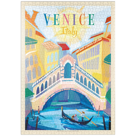 Darstellung des Puzzle Motivs Italy, Venice: (Mod Design), Vintage Poster - Puzzleteile: 1000