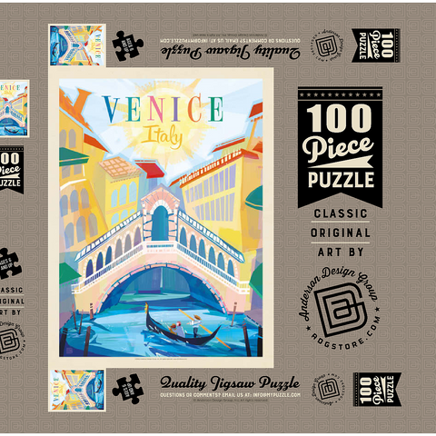Italy, Venice: (Mod Design), Vintage Poster 100 Puzzle Schachtel 3D Modell
