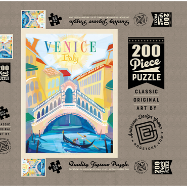 Italy, Venice: (Mod Design), Vintage Poster 200 Puzzle Schachtel 3D Modell