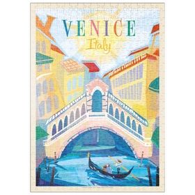 Darstellung des Puzzle Motivs Italy, Venice: (Mod Design), Vintage Poster - Puzzleteile: 500