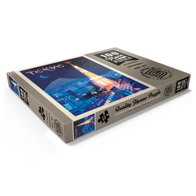 Darstellung des Puzzle Motivs Japan: Tokyo (Mod Design), Vintage Poster - Puzzleteile: 100