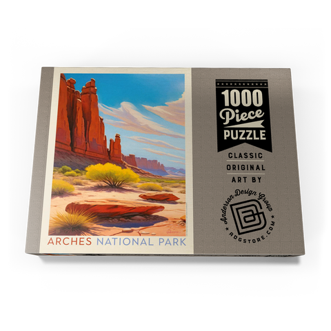 Arches National Park: Park Avenue Trailhead, Vintage Poster 1000 Puzzle Schachtel Ansicht3