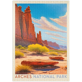 Darstellung des Puzzle Motivs Arches National Park: Park Avenue Trailhead, Vintage Poster - Puzzleteile: 1000
