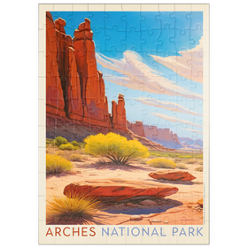 Darstellung des Puzzle Motivs Arches National Park: Park Avenue Trailhead, Vintage Poster - Puzzleteile: 100