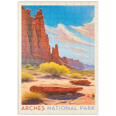 puzzleplate Arches National Park: Park Avenue Trailhead, Vintage Poster 200 Puzzle