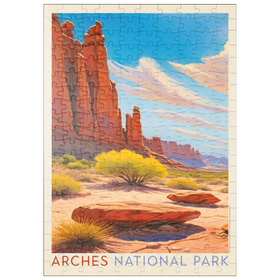 Darstellung des Puzzle Motivs Arches National Park: Park Avenue Trailhead, Vintage Poster - Puzzleteile: 200