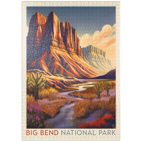 Darstellung des Puzzle Motivs Big Bend National Park: Wonderland, vintage poster - Puzzleteile: 1000