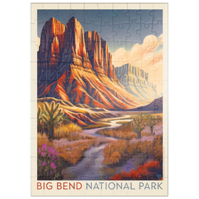 Darstellung des Puzzle Motivs Big Bend National Park: Wonderland, vintage poster - Puzzleteile: 100