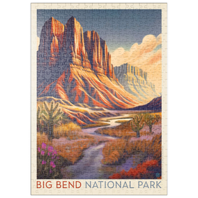 Darstellung des Puzzle Motivs Big Bend National Park: Wonderland, vintage poster - Puzzleteile: 500