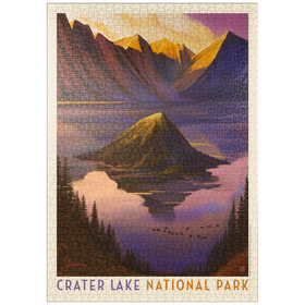 Darstellung des Puzzle Motivs Crater Lake National Park: Dawn, vintage poster - Puzzleteile: 1000