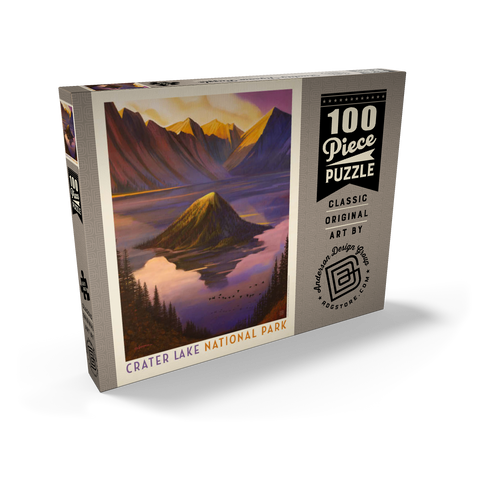 Crater Lake National Park: Morning Glory, Vintage Poster 100 Puzzle Schachtel Ansicht2