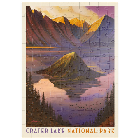 puzzleplate Crater Lake National Park: Morning Glory, Vintage Poster 100 Puzzle