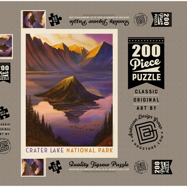 Crater Lake National Park: Morning Glory, Vintage Poster 200 Puzzle Schachtel 3D Modell