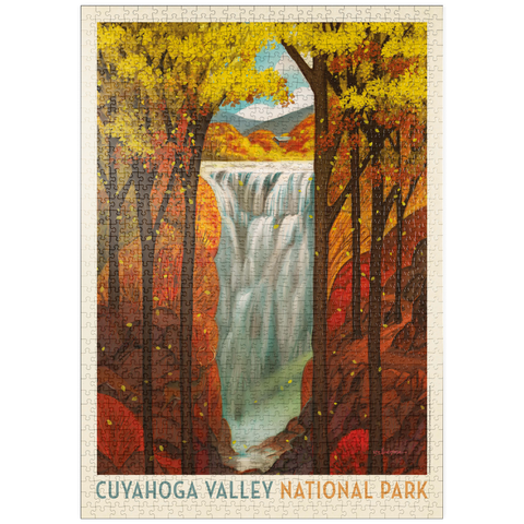 puzzleplate Cuyahoga Valley National Park: Autumn Glory, Vintage Poster 1000 Puzzle