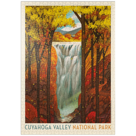 Darstellung des Puzzle Motivs Cuyahoga Valley National Park: Autumn splendor, vintage poster - Puzzleteile: 1000