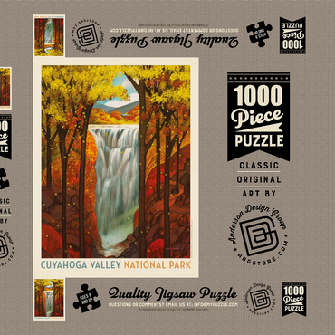 Cuyahoga Valley National Park: Autumn Glory, Vintage Poster 1000 Puzzle Schachtel 3D Modell