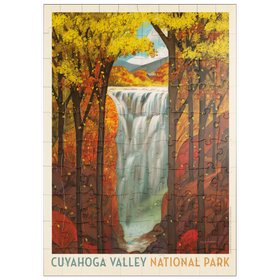 Darstellung des Puzzle Motivs Cuyahoga Valley National Park: Autumn splendor, vintage poster - Puzzleteile: 100