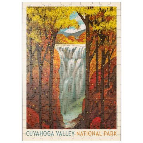 puzzleplate Cuyahoga Valley National Park: Autumn Glory, Vintage Poster 200 Puzzle