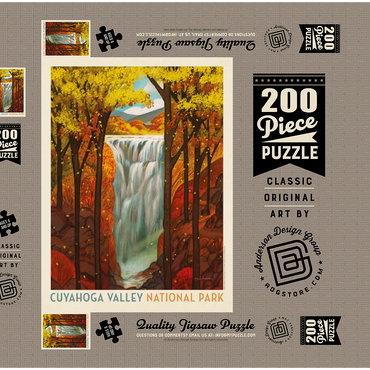 Cuyahoga Valley National Park: Autumn Glory, Vintage Poster 200 Puzzle Schachtel 3D Modell