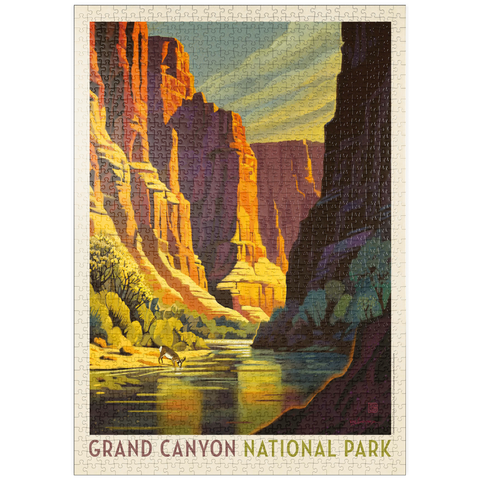 puzzleplate Grand Canyon National Park: Refreshing Shade, Vintage Poster 1000 Puzzle