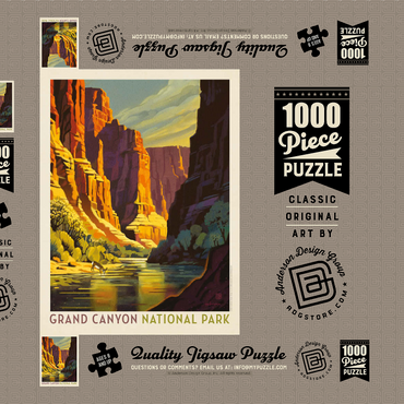 Grand Canyon National Park: Refreshing Shade, Vintage Poster 1000 Puzzle Schachtel 3D Modell