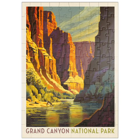 puzzleplate Grand Canyon National Park: Refreshing Shade, Vintage Poster 100 Puzzle
