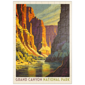 Darstellung des Puzzle Motivs Grand Canyon National Park: Refreshing Shadow, Vintage Poster - Puzzleteile: 100