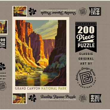 Grand Canyon National Park: Refreshing Shade, Vintage Poster 200 Puzzle Schachtel 3D Modell