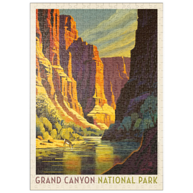 Darstellung des Puzzle Motivs Grand Canyon National Park: Refreshing Shadow, Vintage Poster - Puzzleteile: 500