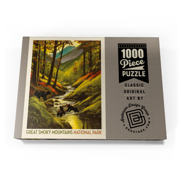 Great Smoky Mountains National Park: Splashing Cubs, Vintage Poster 1000 Puzzle Schachtel Ansicht3