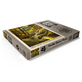 Darstellung des Puzzle Motivs Great Smoky Mountains National Park: Splashing Cubs, Vintage Poster - Puzzleteile: 200