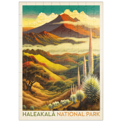 puzzleplate Haleakalā National Park: Above The Clouds, Vintage Poster 100 Puzzle