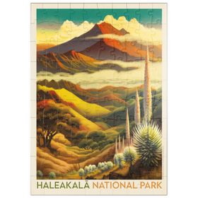 Darstellung des Puzzle Motivs Haleakalā National Park: Above The Clouds, Vintage Poster - Puzzleteile: 100