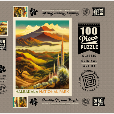 Haleakalā National Park: Above The Clouds, Vintage Poster 100 Puzzle Schachtel 3D Modell