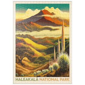 Darstellung des Puzzle Motivs Haleakalā National Park: Above The Clouds, Vintage Poster - Puzzleteile: 500