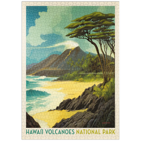 Darstellung des Puzzle-Motivs Hawai'i Volcanoes National Park: Lava In The Lagoon, Vintage Poster – Puzzleteile: 1000
